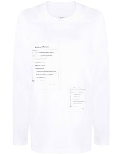 MM6 by Maison Martin Margiela T-shirt en jersey à logo imprimé - Blanc