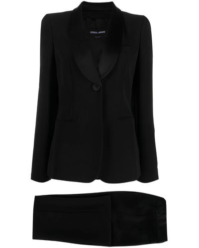 Giorgio Armani Single-breasted Trouser Suit - Black