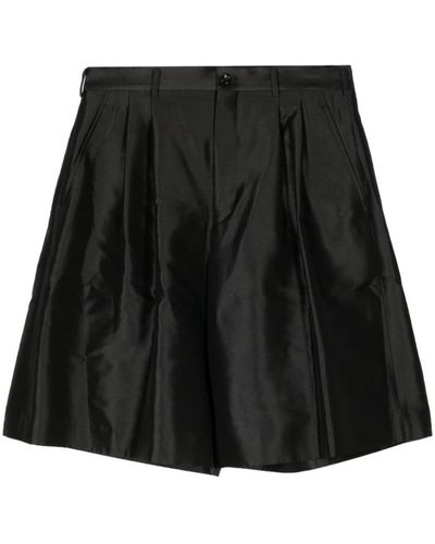 Comme des Garçons Wide-leg Satin Shorts - Black