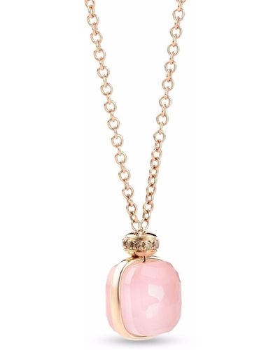 Pomellato 18kt Rose Gold Nudo Classic Diamond Pendant Necklace - Pink