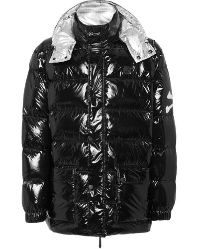 Philipp Plein Skull-print Detachable-hood Padded Coat - Black