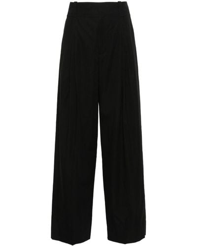 Bottega Veneta Pleat-detail Straight-leg Pants - Black