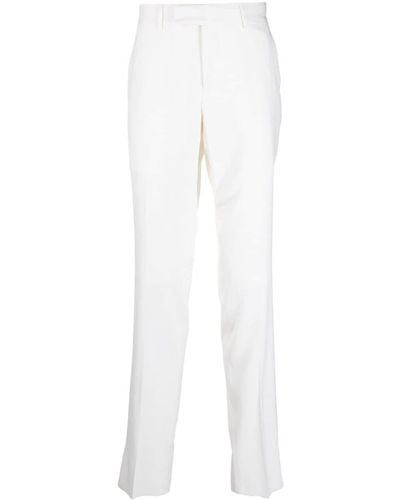 Lardini Off-centre Fastening Chino Trousers - White