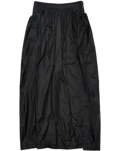 Amomento Shirred-effect Layered Maxi Skirt - Black