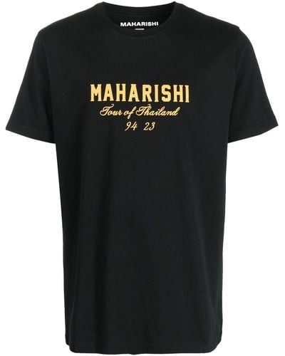 Maharishi T-Shirt aus Bio-Baumwolle mit Print - Schwarz