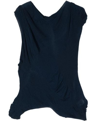 Yohji Yamamoto Asymmetric cotton top - Blu