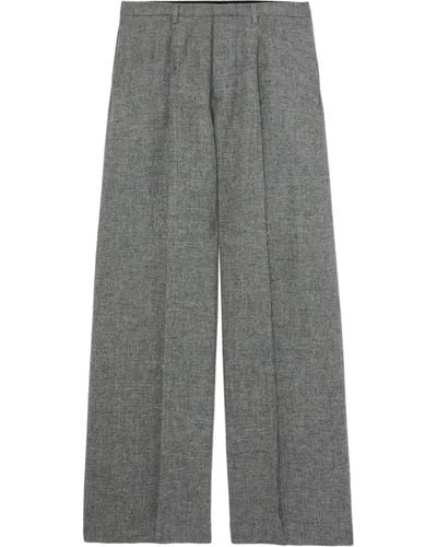 R13 Pantalon ample Inverted à plis creux - Gris