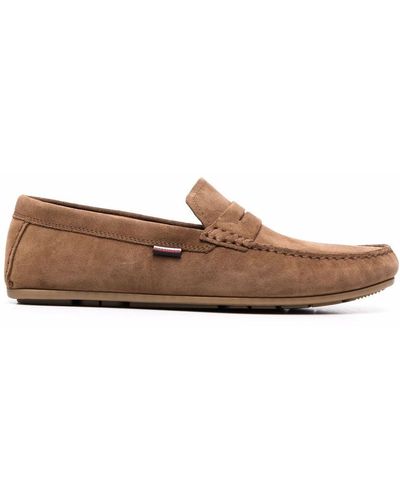 Tommy Hilfiger Signature-patch Driver Loafers - Brown