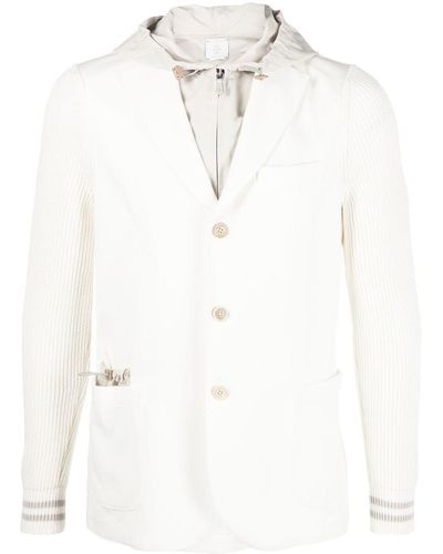 Eleventy Textured Zip-up Sweater-blazer - White