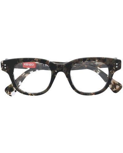 KENZO Eckige Brille mit grafischem Print - Schwarz