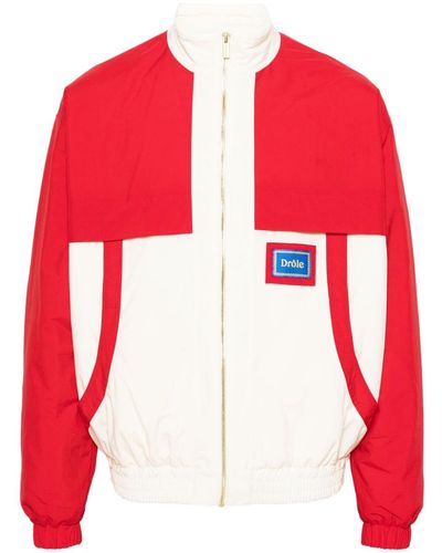 Drole de Monsieur Colour-block Zipped Jacket - Red