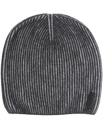 Moorer Ribbed Knit Beanie - Grey