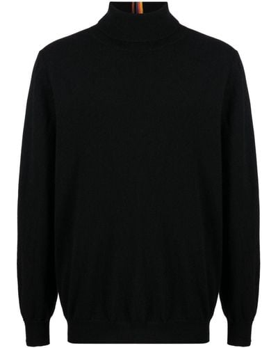 Paul Smith Stripe-detailing Roll-neck Sweater - Black