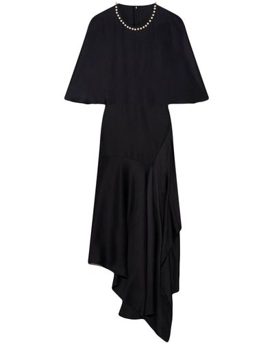 Stella McCartney Vestido midi con perlas bordadas - Negro