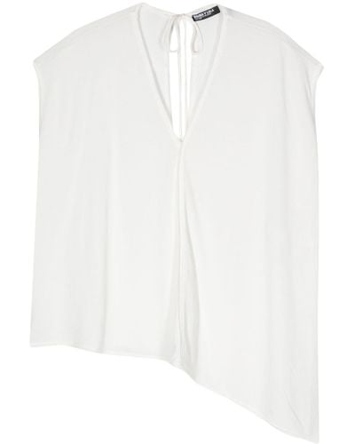 Bimba Y Lola V-neck Asymmetric T-shirt - White