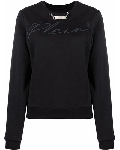 Philipp Plein Sweater Met Geborduurd Logo - Zwart