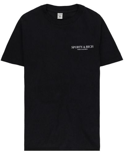 Sporty & Rich ロゴ Tシャツ - ブラック