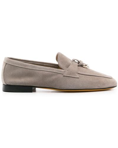 Doucal's Strap-detailing Suede Loafers - Gray