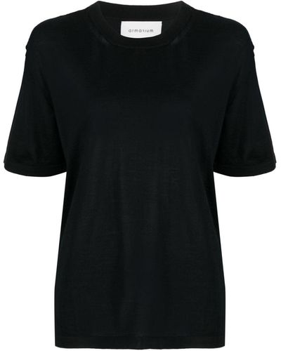 ARMARIUM Crew-neck Wool T-shirt - Black
