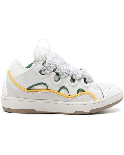 Lanvin Curb Leather Trainers - White