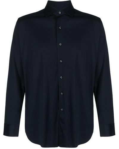BOGGI Long-sleeve Cotton Shirt - Blue