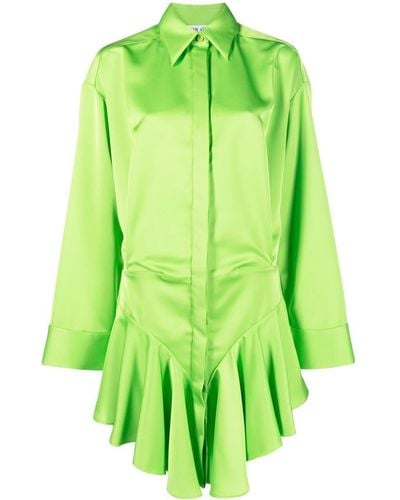 The Attico Candice Asymmetric Mini Dress - Green