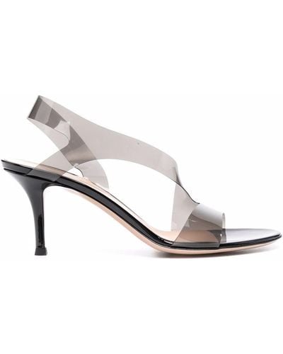 Gianvito Rossi Metropolis 70mm Transparent Sandals - Grey