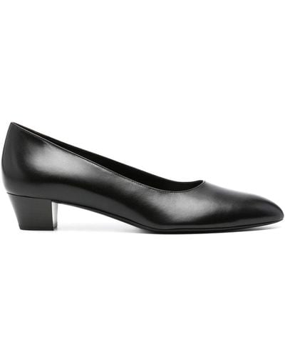 The Row Luisa 35mm Leather Court Shoes - Black