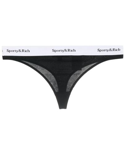 Sporty & Rich Serif Logo-print Thong - Black