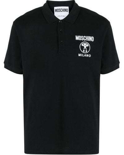 Moschino Double Question Mark Short-sleeve Polo Shirt - Black