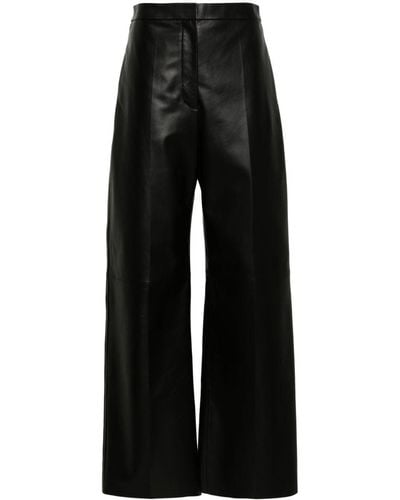 Fabiana Filippi Wide-leg Leather Trousers - Black