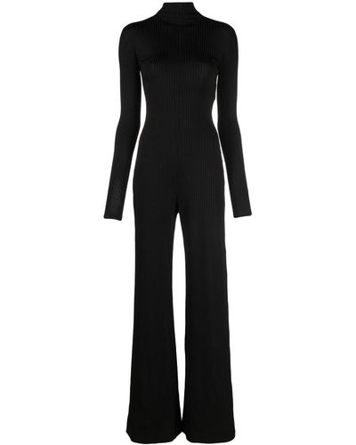Balenciaga Ribbed-knit Jumpsuit - Black