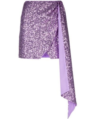 Pinko Sequin-embellished Miniskirt - Purple