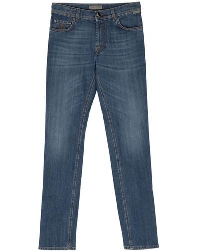 Corneliani Mid-rise slim-fit jeans - Blu