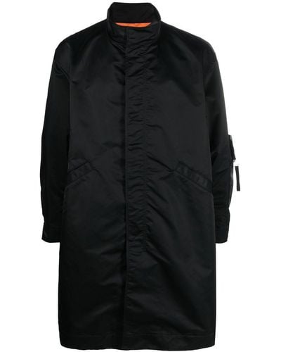 Undercover Funnel Neck Mid-length Coat - Black