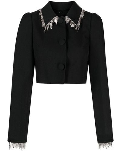 ShuShu/Tong Crystal-embellished Cropped Jacket - Black
