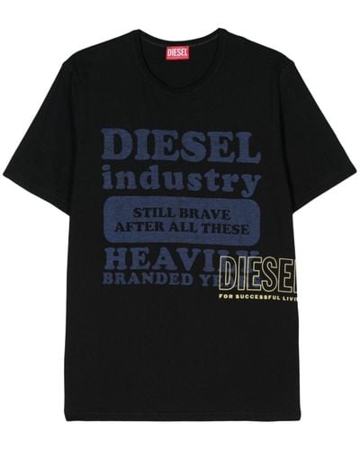 DIESEL T-just-n9 Logo-print T-shirt - Black