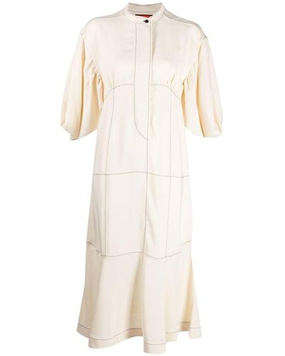 Colville Highbrow Puff-sleeve Woven Dress - Natural