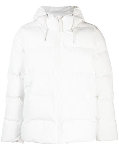 Rains Alta Hooded Puffer Jacket - White