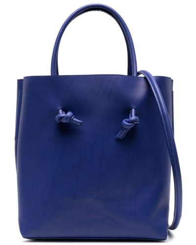 Marsèll Noda Logo-stamp Leather Tote Bag - Blue