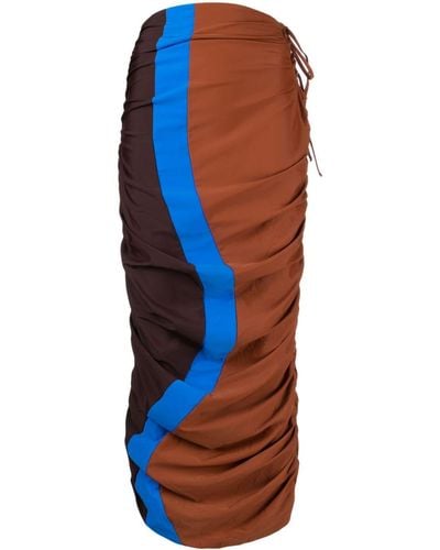 Ahluwalia Elshadai Gathered-detail Skirt - Blue