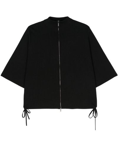 Gentry Portofino Short-sleeve Zipped Cardigan - Black
