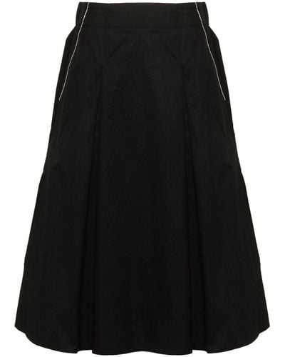 Peserico Poplin Midi Skirt - Black