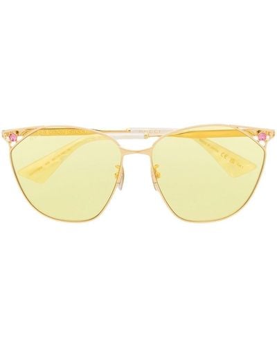 Gucci Gafas de sol con montura estilo mariposa - Amarillo
