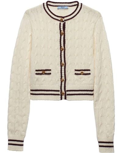 Prada Cable-knit Wool Sweater - Natural