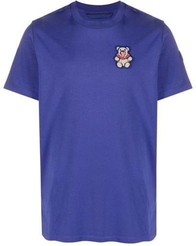 Moncler T-shirt Met Teddybeerprint - Blauw