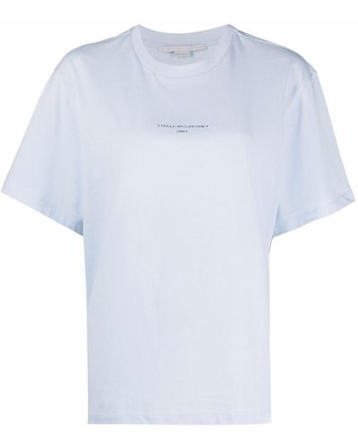 Stella McCartney T-shirt en coton biologique à logo (2001) - Bleu