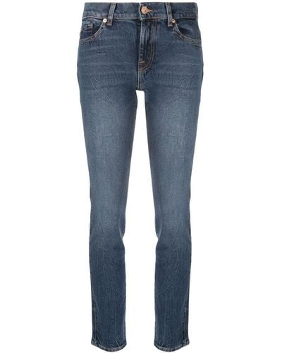7 For All Mankind Roxanne Sideline スリムジーンズ - ブルー