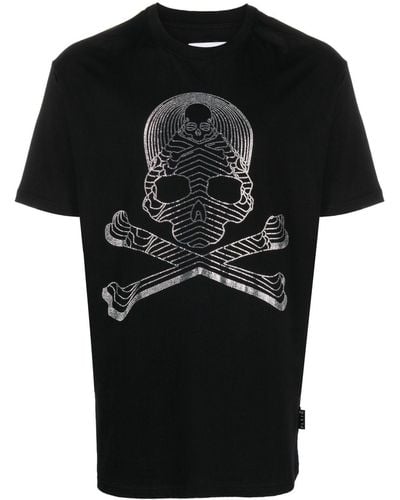 Philipp Plein Skull & Bones Tシャツ - ブラック
