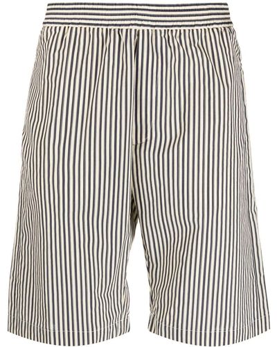 Barena Striped Cotton Shorts - Gray